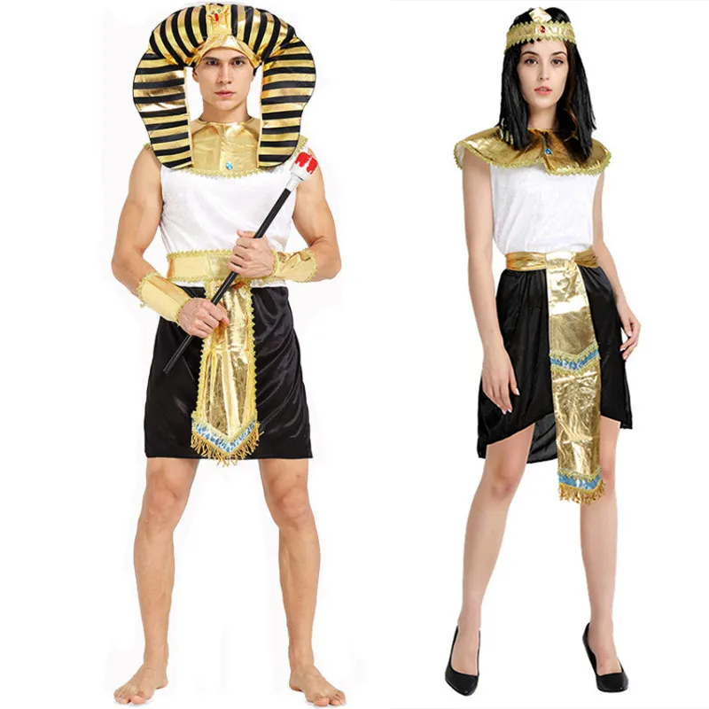 Egyptische Farao Cleopatra Kostuums Voor Carnavalsfeest Vrouwen Mannen Podiumparen Kostuums