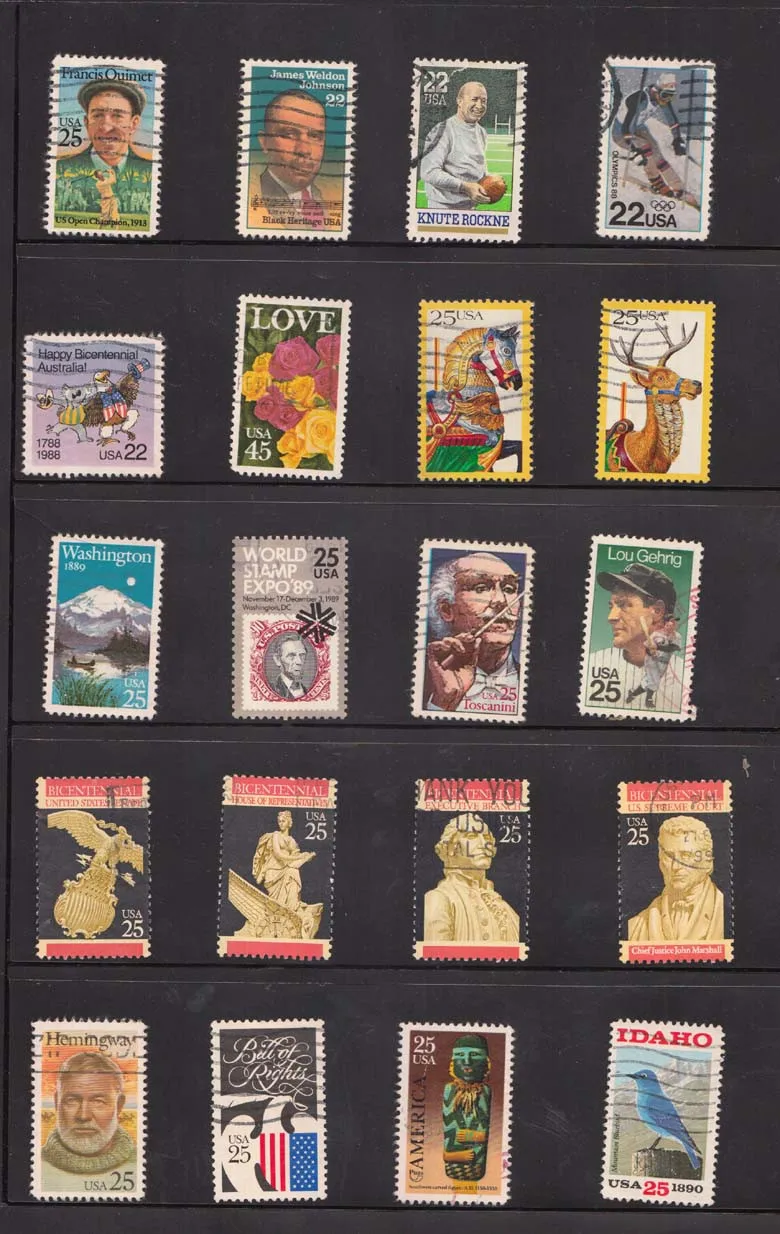300 PCS/lot USA Vintage Postage Stamps with Post Mark Off Paper For Collecting , No Repeat , All different