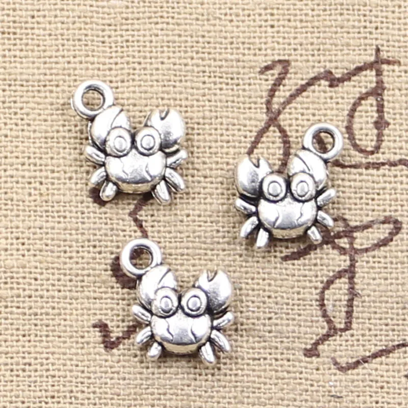 

30pcs Charms Crab 12x11mm Antique Bronze Silver Color Pendants DIY Necklace Crafts Making Findings Handmade Tibetan Jewelry