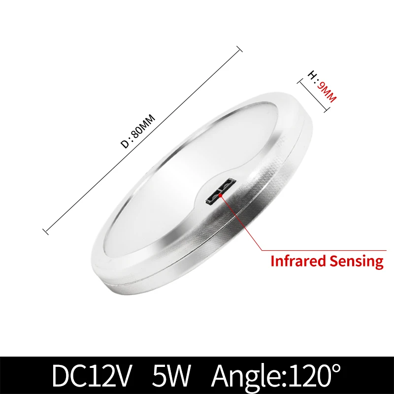 Surface Mount Ultra-thin Spotlight 5W Built-in Motion Sensor LED Infrared 12V Mini Body Sensor Downlight Night Light