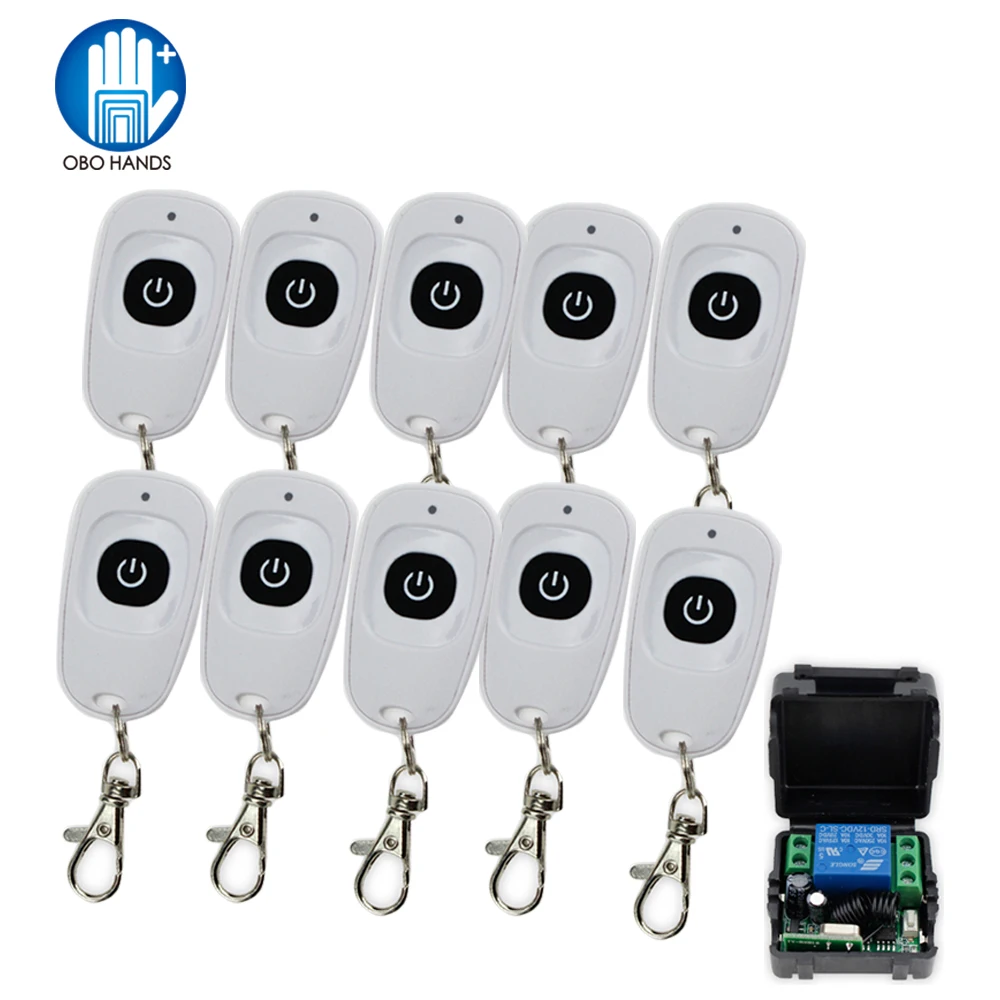 

DC12V 1CH wireless remote control white plastic 315/433MHz 50 meters for access control system door electronic lock single door