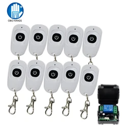 DC12V 1CH wireless remote control white plastic 315/433MHz 50 meters for access control system door electronic lock single door