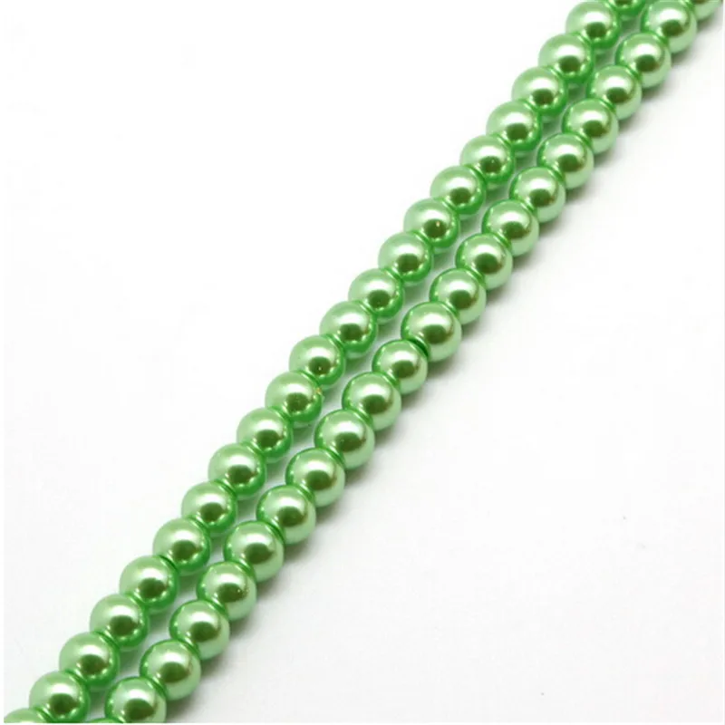 4 6 8 10MM Glass Imitation Pearl Beads Round Ball Bead 20-100PCS for DIY Bracelet Necklace Jewelry Findings Making