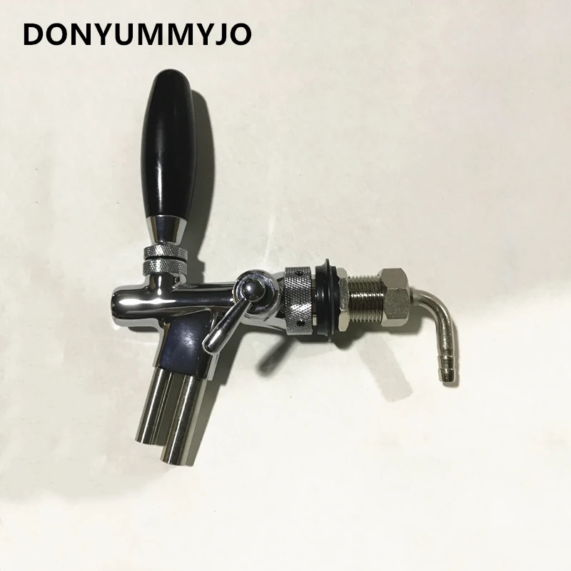 

New Double Tube Adjustable 4 Inch Draft Beer Faucet G5/8 Shank With Chrome Plating For Kegerator Tap Homebrew Separation of Wine