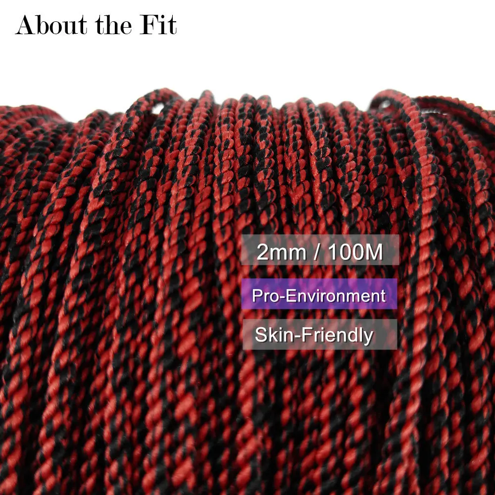 About the Fit Mixed Color Braided Thread 2mm 100M Artificial Silk Cord Woven Lace Melange Yarn Jewelry Beading HandCraft Finding