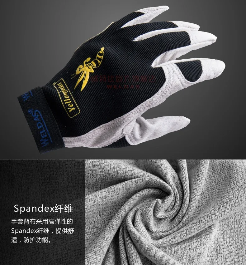 Machinist Glove Grain Goat Skin Driver Safety Goatskin TIG MIG Welding Leather Mechanical Work Glove