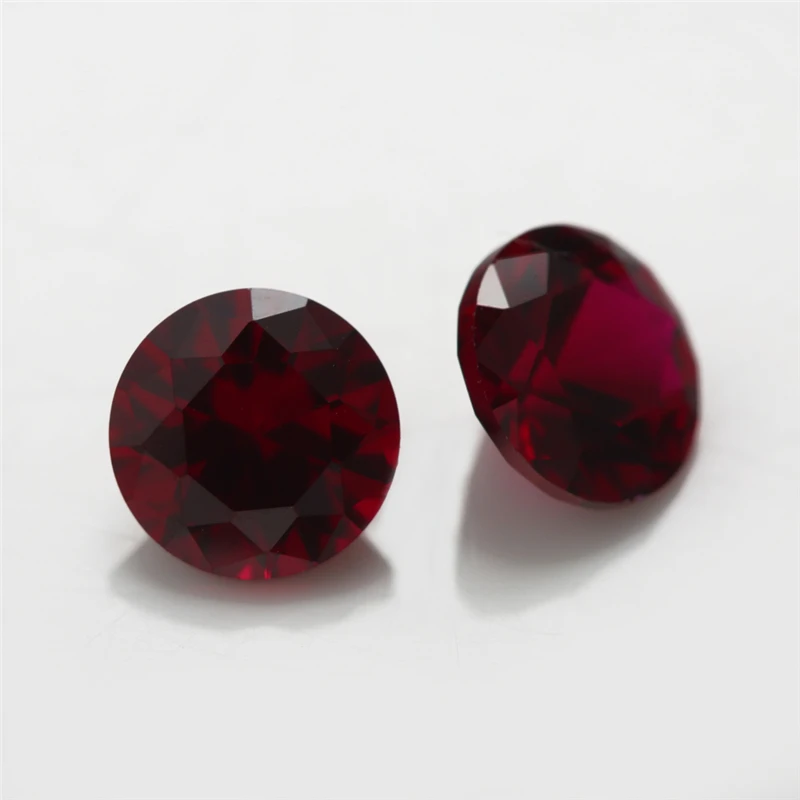 Synthetische Korund-Rotsteine, lose, 3,25 mm bis 10,0 mm, runder Brillantschliff, für die Schmuckherstellung, 5 # 8 # Verfügbare Farben – Detail 7