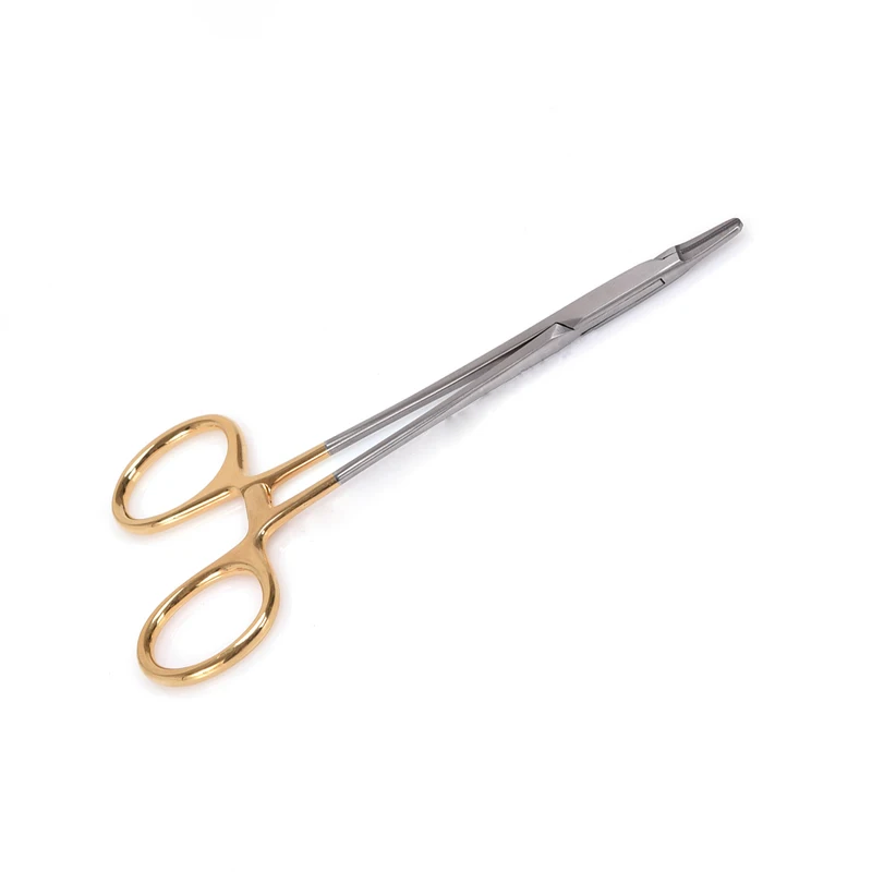 Dental needle holder 12-16cm gold handle needle holder pin clamp stainless steel dental surgery equipment