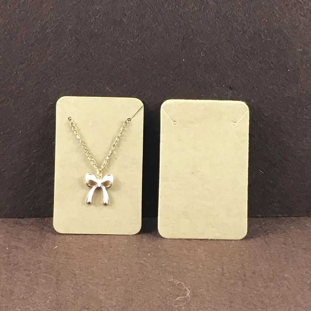 200PCS Kraft Pendant Card Paper Blank Necklace/Earring Cards Jewelry Displays Card Jewelry Packaging Card Custom Logo Cost Extra