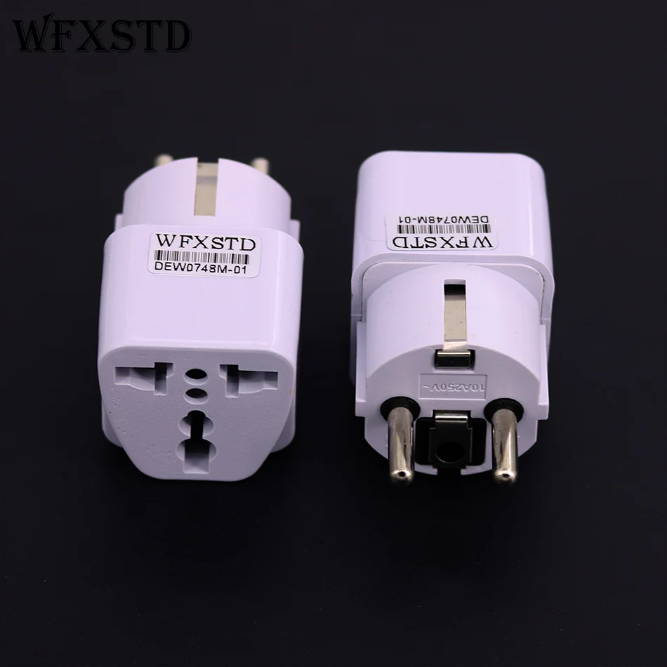 WFXSTD 2 pcs New CN US To DE Plug Adapter Socket Plug Converter Travel Electrical Power Adapter Socket China To EU Plug
