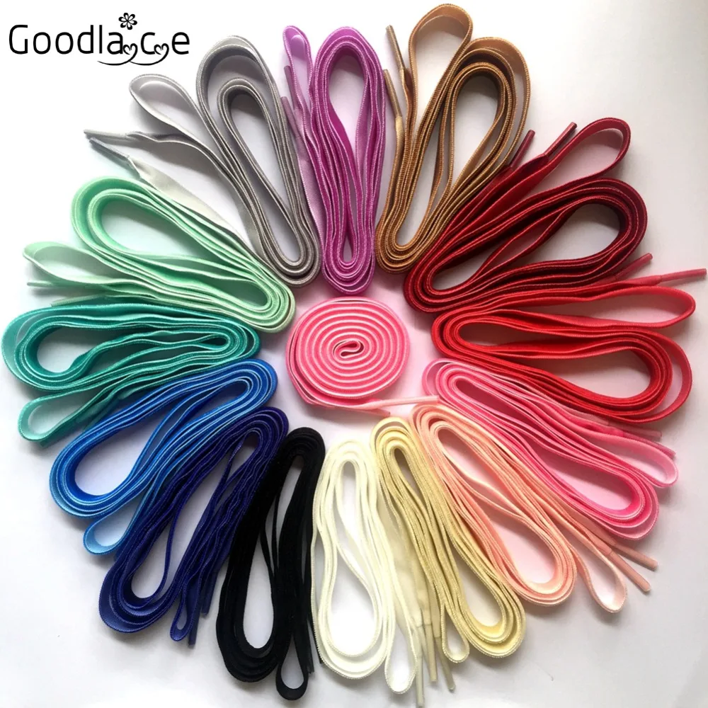 Cordones planos de cinta de terciopelo para zapatos deportivos de baile, 100cm /39 pulgadas, 1cm de ancho