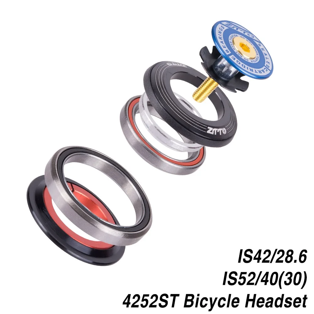 

MTB Bicycle Headset Top Cap 42 41.8 52mm 1 1/8" 1 1/2" Tapered Straight Fork Integrated Angular Contact Headset 4252ST Bearing