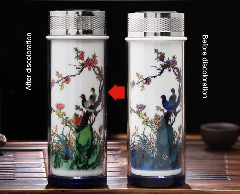 Creative ceramic color-changing Vacuum Flasks mug,Double liner tea cup fashionable Drinkware Chinese business Vacuum Flasks Cup