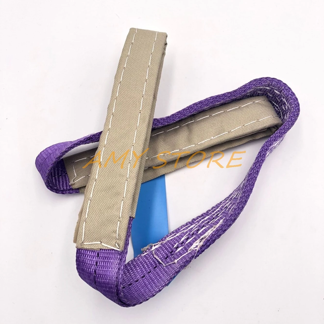 Nylon 1T Straight Capacity Eye to Eye Purple Web Lifting Sling Rope Tow Strap 3.3Ft 1M 2M 3M 4M Current Collector Sleave