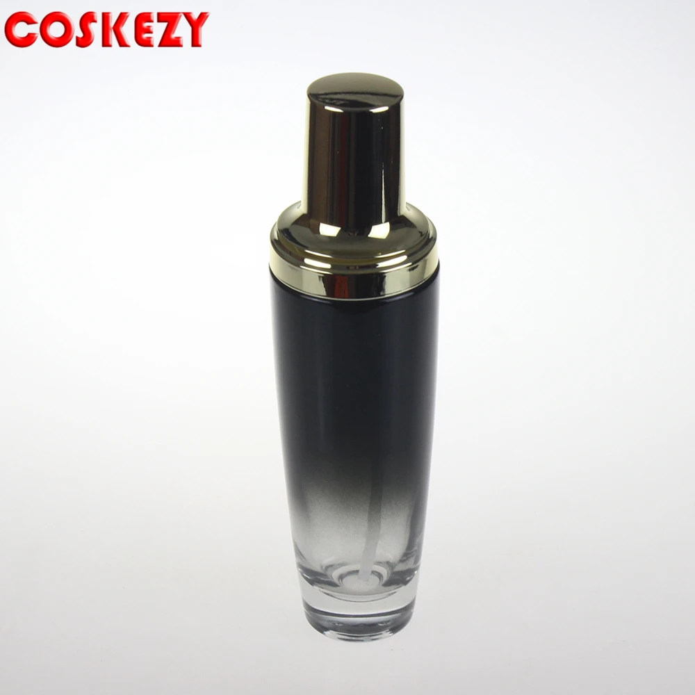 

120ml gradient glass lotion bottle with silver and golden aluminium cap, 120ml lotion pump cosmetic packing