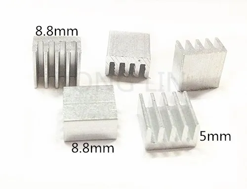 100Pcs ic heatsink Lot 8.8x8.8x5mm aluminum radiator cooler radiator, electronic chip IC heat sink, small heat sink