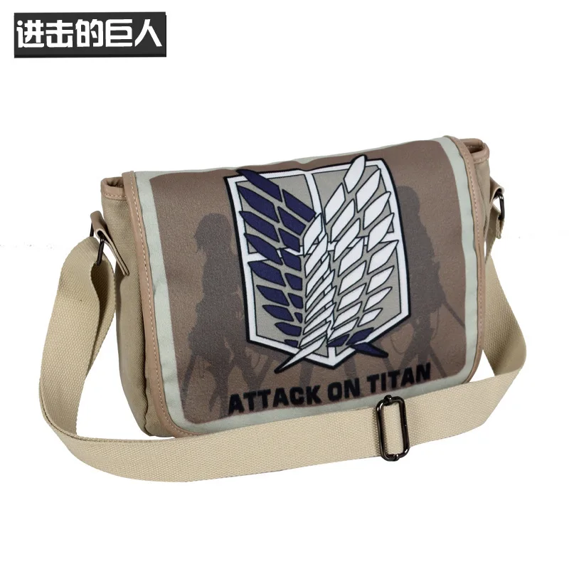 IVYYE Attack on Titan Fashion Anime Canvas Shoulder Bags Soft Tote Messenger Handbag Casual Shopping Bag Lady Girls New