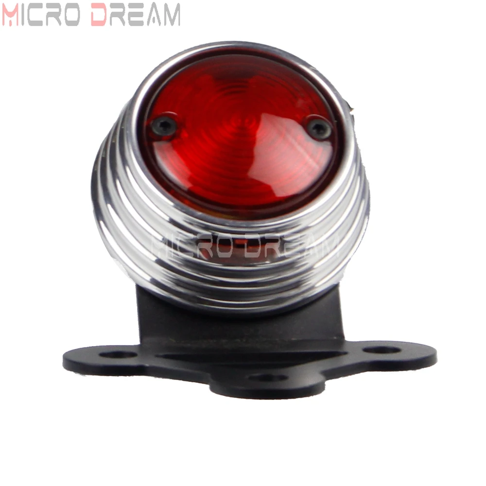 Motorcycle Brake Stop Tail Light Dual Element 12V LED Retro Taillight w/ Bracket for Harley Sportster Chopper Cafe Racer Custom