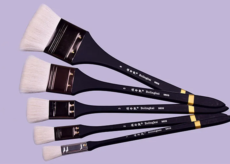 6pcs lavaggio rifornimenti di arte del pennello pittura a olio pennello set di acquerello pittura di lana spazzola di arte Facile Da Pulire in legno di pulizia pennello