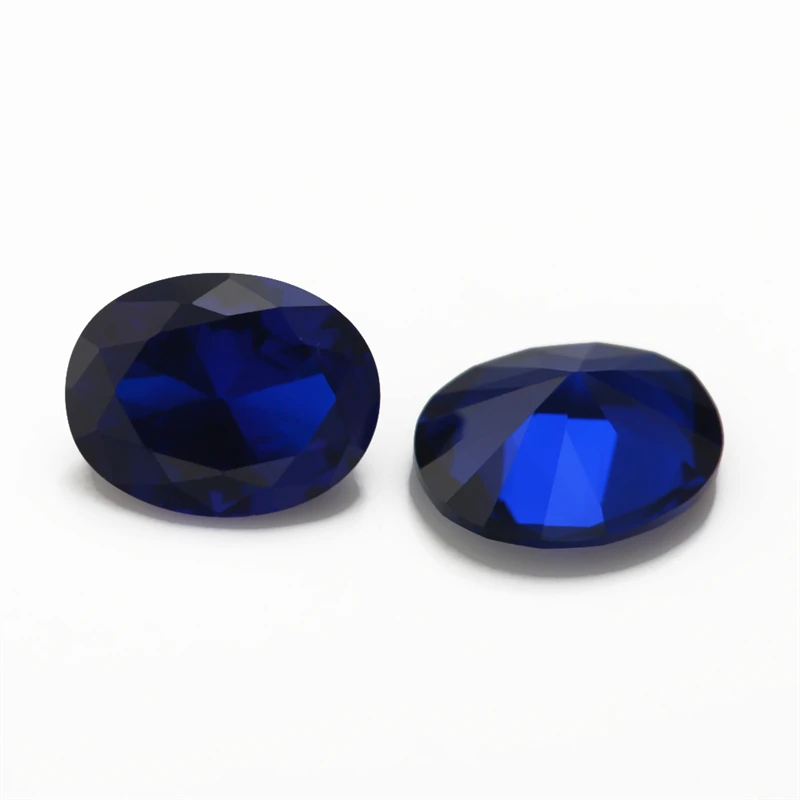 Oval geschliffene, synthetische Spinell-Blau-Steine in verschiedenen Größen (3x5mm bis 10x12mm) für die Schmuckherstellung, einschließlich der Größen 106, 109, 112, 113, 114, 120. – Detail 10