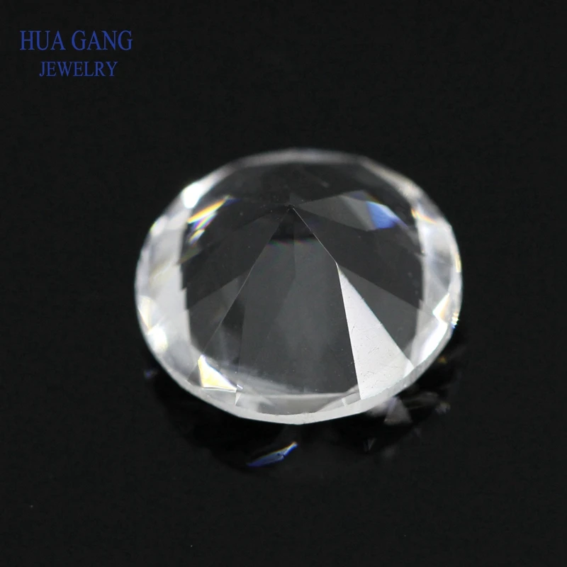 Glass Stone Size 1.5-20mm Color White Round Shape Machine Cut Loose Synthetic Gems For Jewlry making