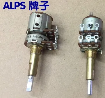 

Japan ALPS 16 A50K B50K 50KA 50KB dual axis double potentiometer with switch shaft 30mm switch