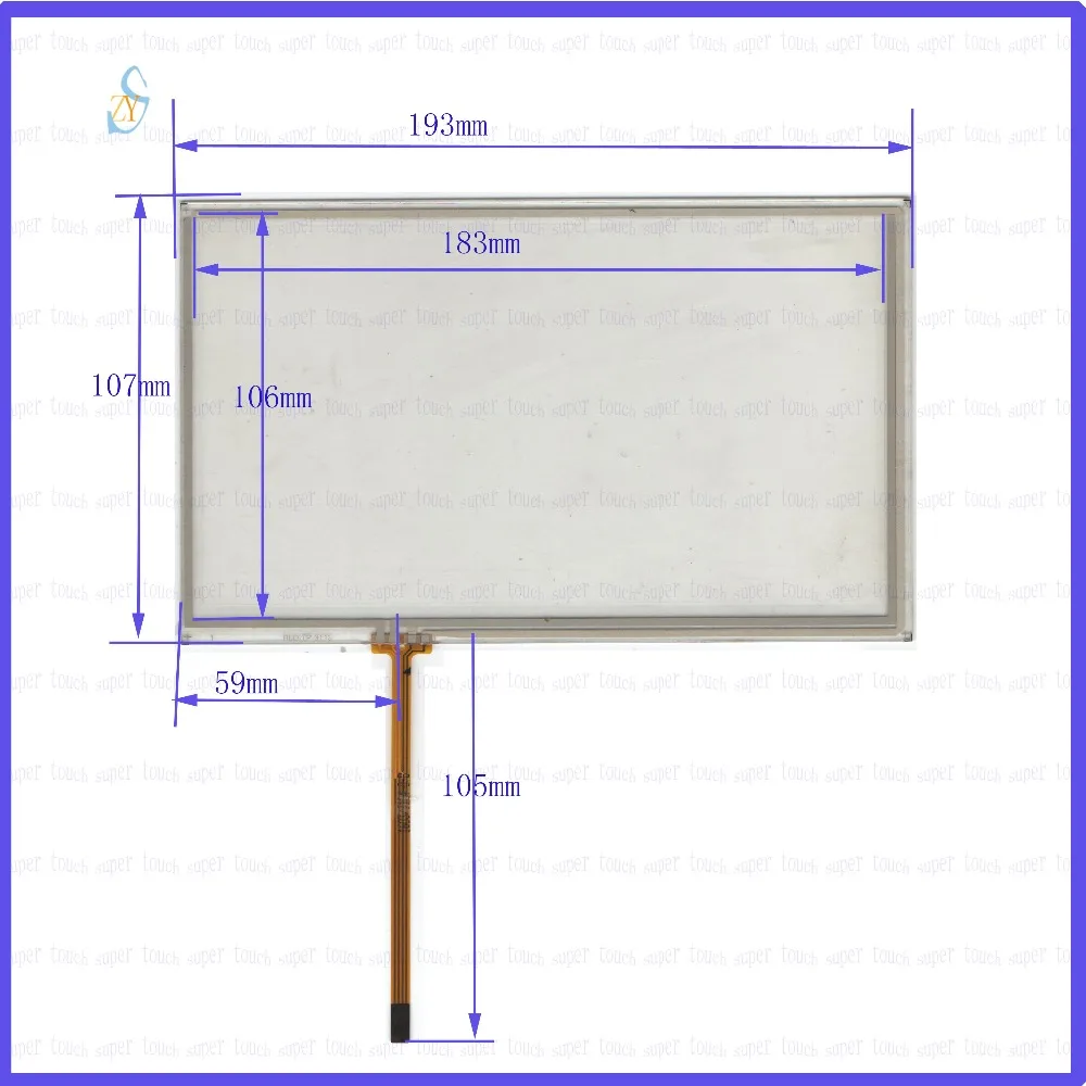 

ZhiYuSun 193mm*107mm KDT-3113 8inch Touch Screen glass resistive USB touch panel 193*107 TOUCH SCREEN this is compatible