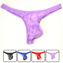 2019  Men's Sexy Mesh Thongs Underwear  Erotic Penis Pouch Thongs G-strings Low Waist Transparent Gay Underpants Male