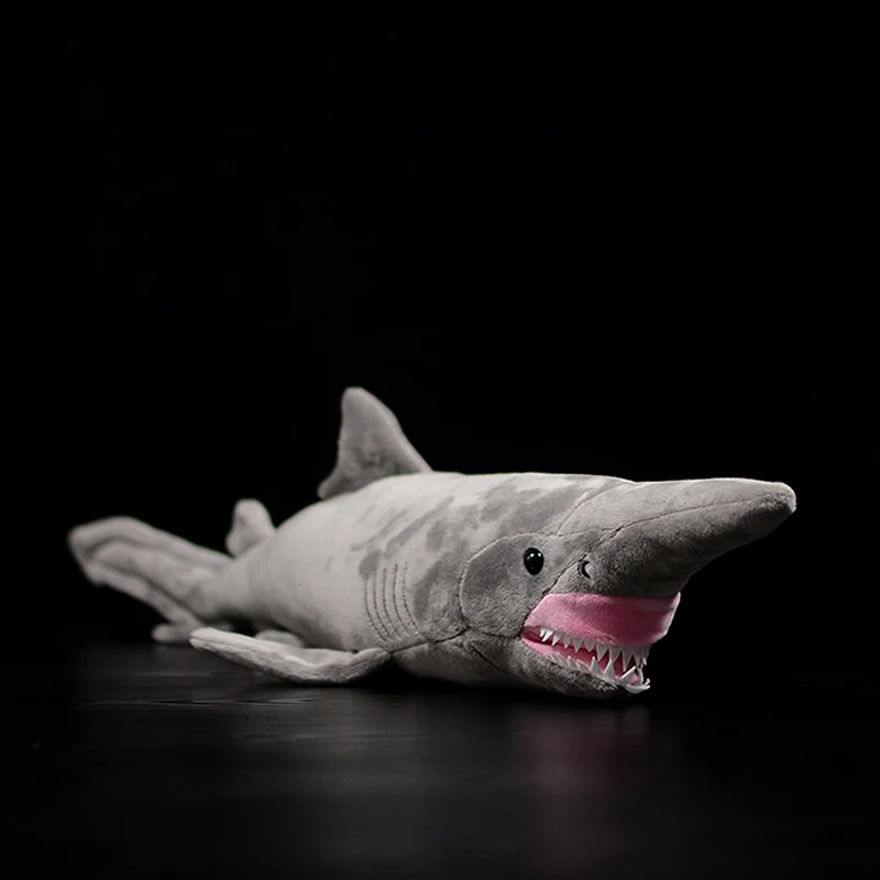 Simulation Grey Goblin Shark Doll Mitsukurinidae Owstoni Lifelike Large Sea Animal Soft Real Life Plush Toy Kids Gift Collection