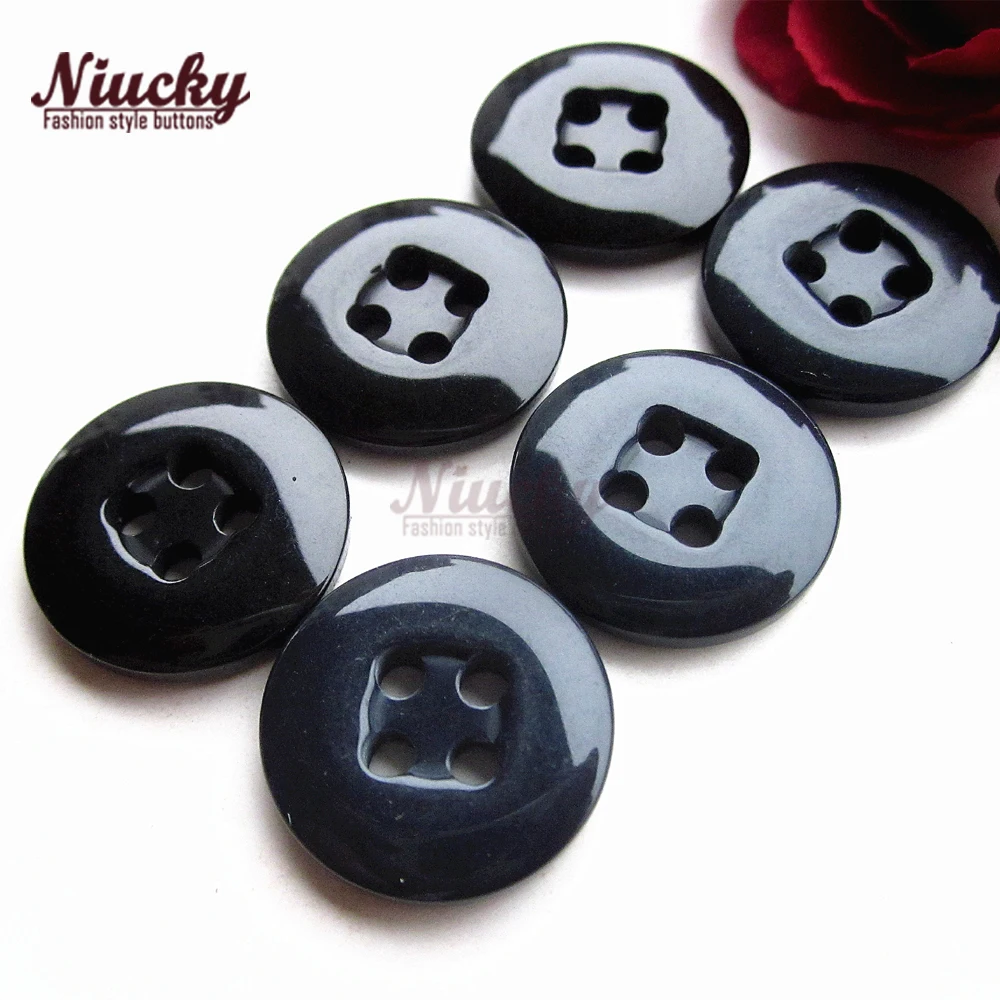 Пуговицы Niucky 17,5 мм, 4 отверстия, черные/темно-синие, для шитья брюк, свитеров, кардиганов, Высококачественная Пряжка для шитья, R0201-050