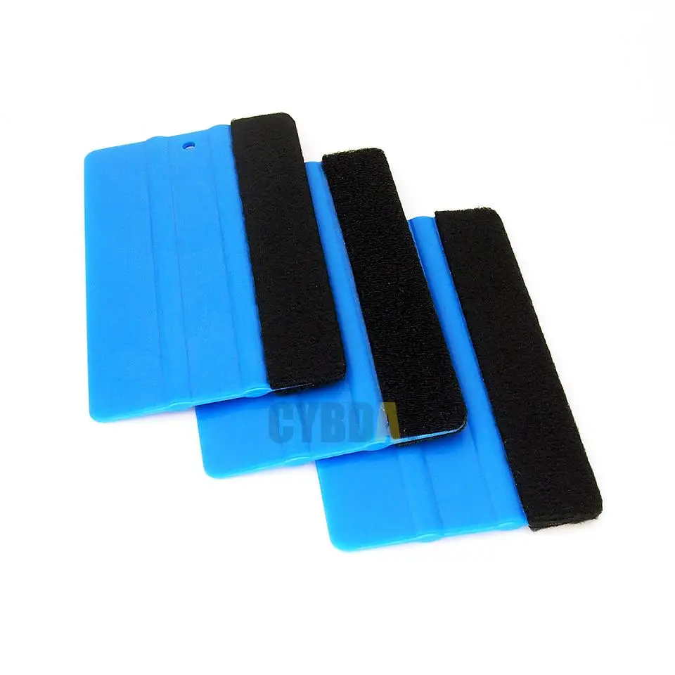 1PCS Car Vinyl Film wrapping tools Blue Scraper squeegee with felt edge size 12.5cm*8cm Car Styling Stickers Accessories