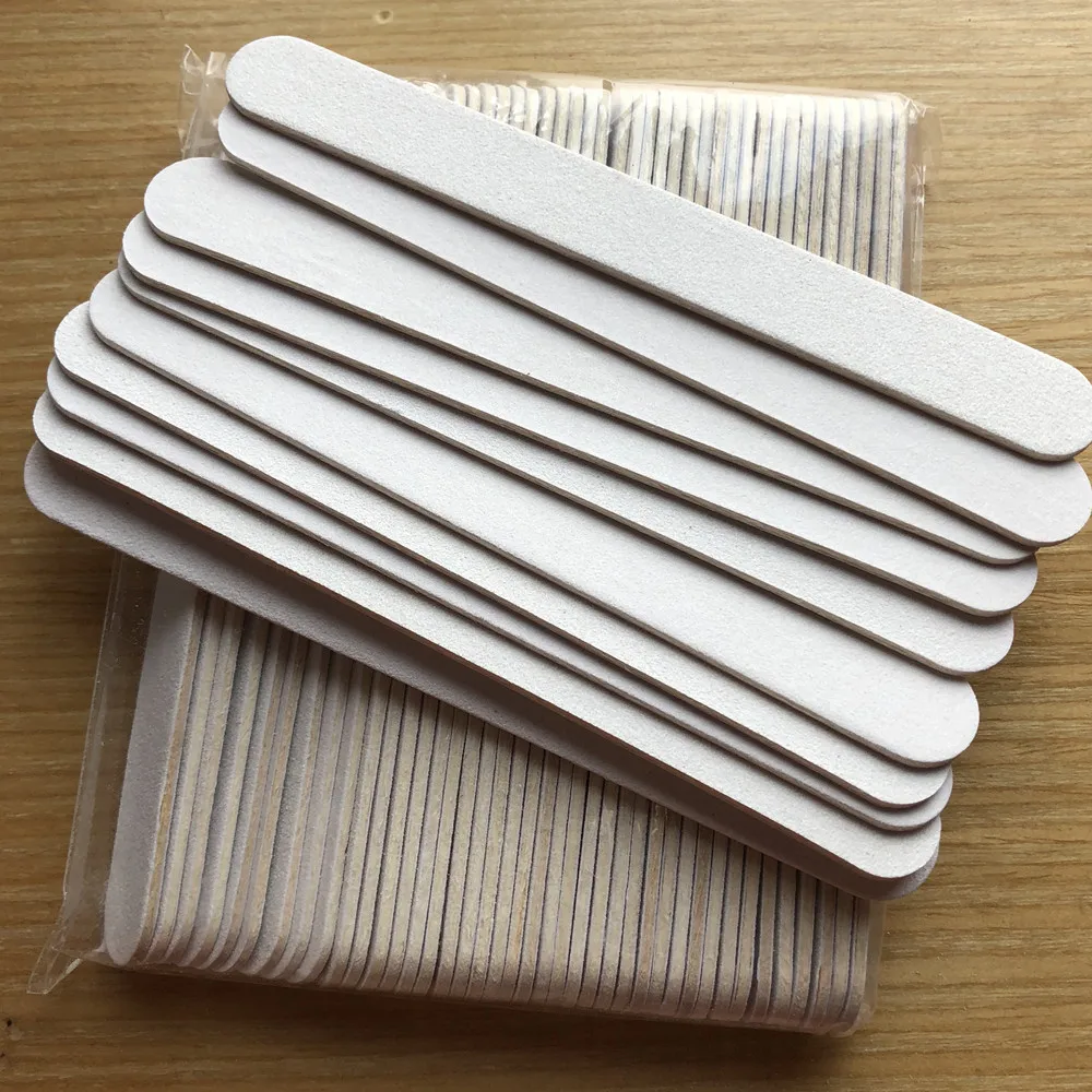 50 pcs white wooden  nail file 100/180  wood emery board  nail file  manicure tool