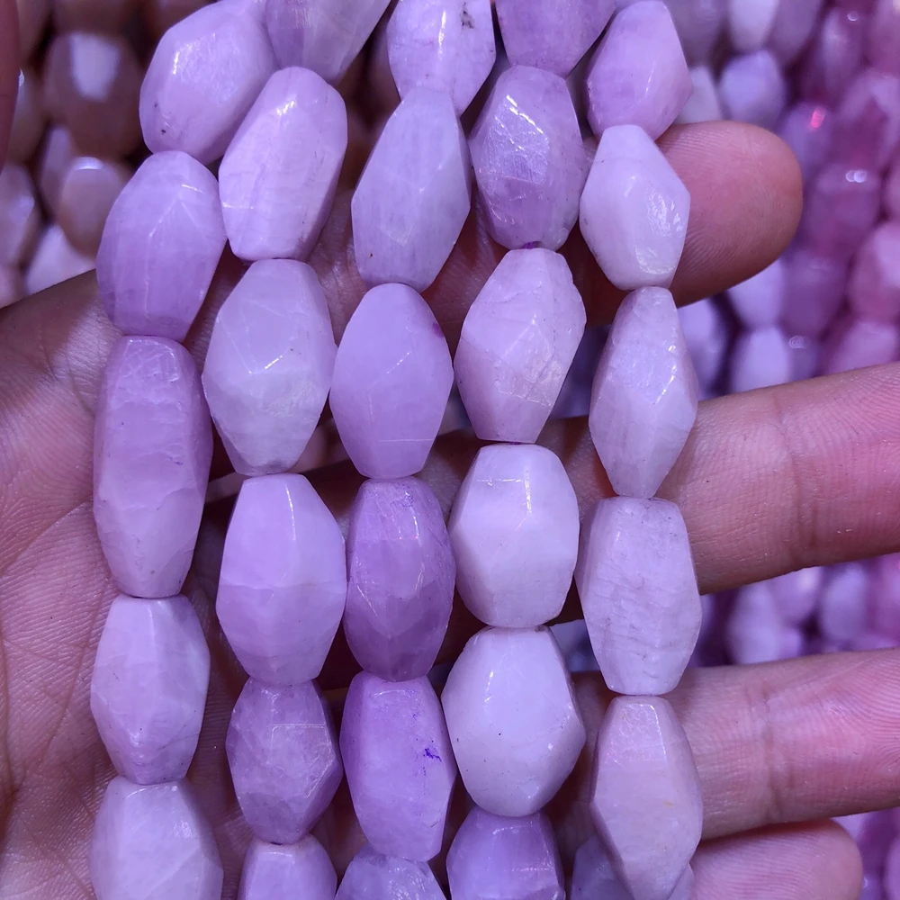 Wholesale 2strings Natural Kunzite Gem Stone Faceted Nugget Beads,Genuine Gem Jewelry Making Beads,15.5