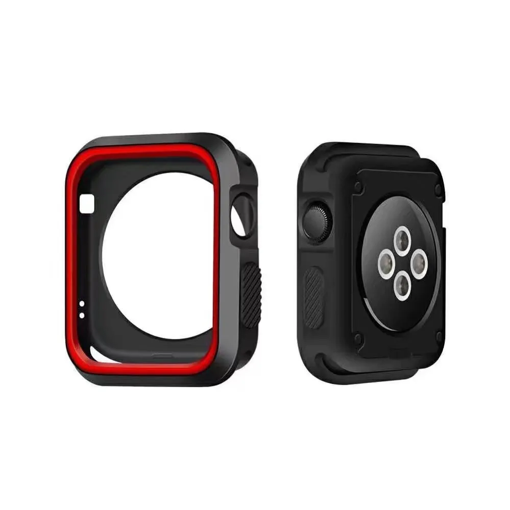 DAHASE Dual Colors Soft Silicone Case For Apple Watch Cover Full Protection for iWatch Series 1 & 2 & 3 42mm 38mm Shell