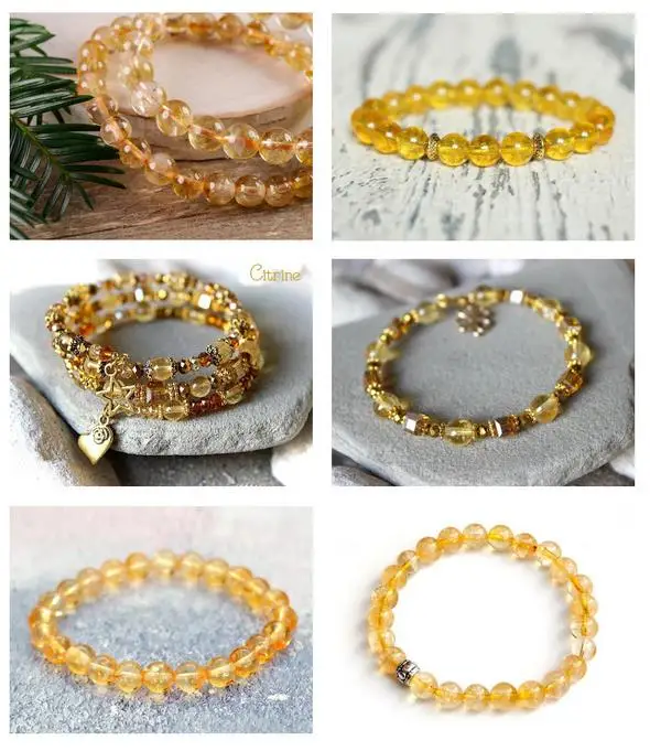 AAA Grade Round Genuine Yellow Citrines Stone Beads Strand 15\