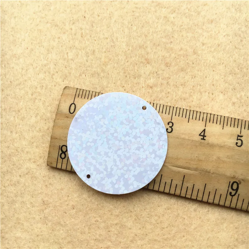 100pcs Laser White Large Sequins 3-5cm PVC round ring heart Loose Sequins Paillettes sewing diy craft cloth material