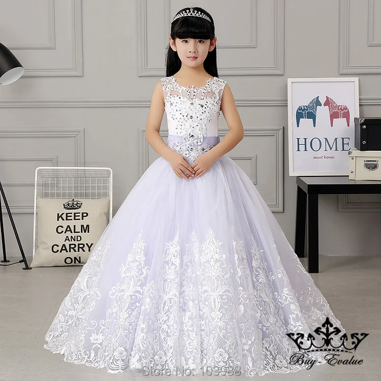 

100% Real Photo Vintage Ball Gown Flower Girl Dresses Floor Length wedding Christmas gift birthday dress