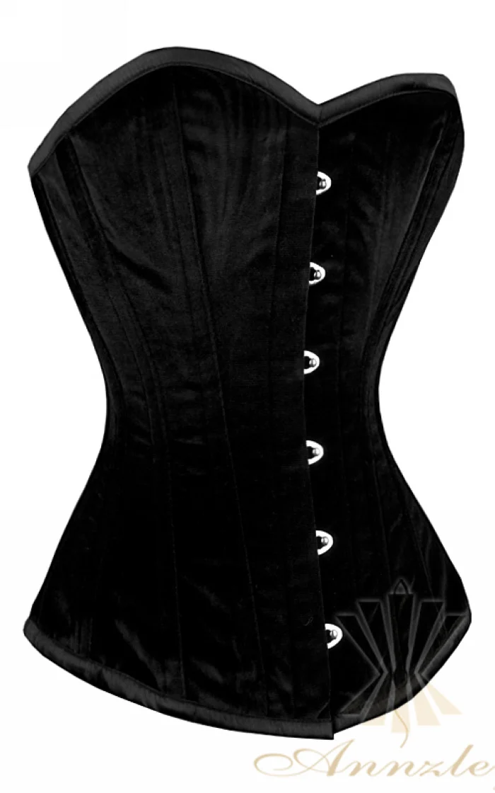 Annzley Corset! Plus Size Available Annzley Sexy Black Velvet Overbust Corset Top For Waist Slimming