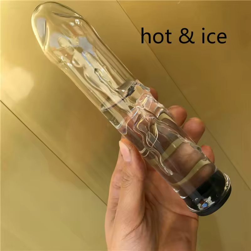 Hollow Glass Dildo Add Hot Ice Water Pyrex Anal Plug Butt Plug Fake Penis Anus Massage Wand Adult Sex Toys for Couples Gay Women