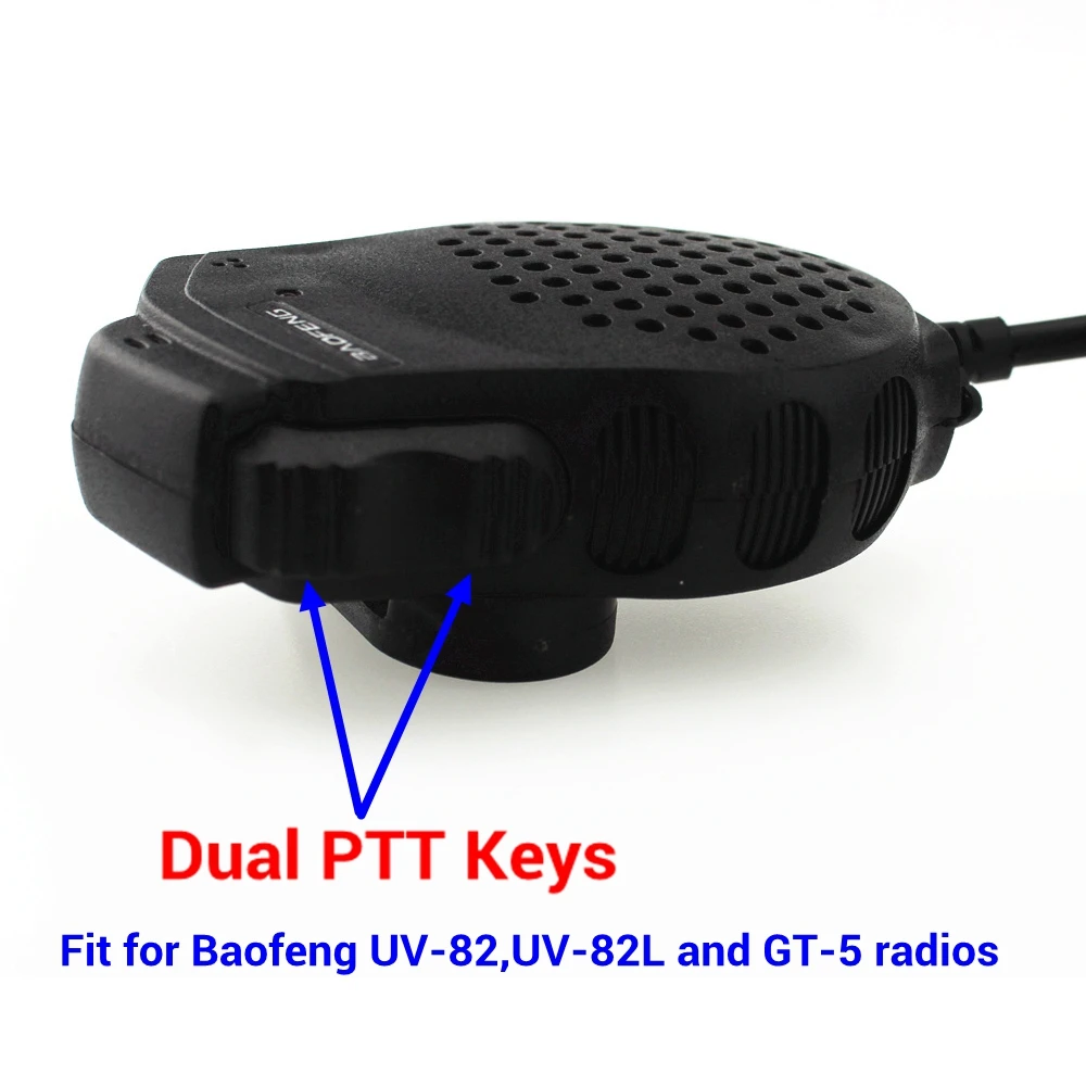 Baofeng Dual PTT Speaker Mic Microphone For Baofeng UV-82 Two Way Radio UV-82L UV-8D UV-89 UV-82HP Walkie Talkie Accessories