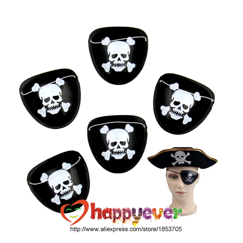 6 PCS Eye Patches Pirate Eyepatches Party Favors Costume Captain Skull Crossbones for Children Party Favors Costume Prop