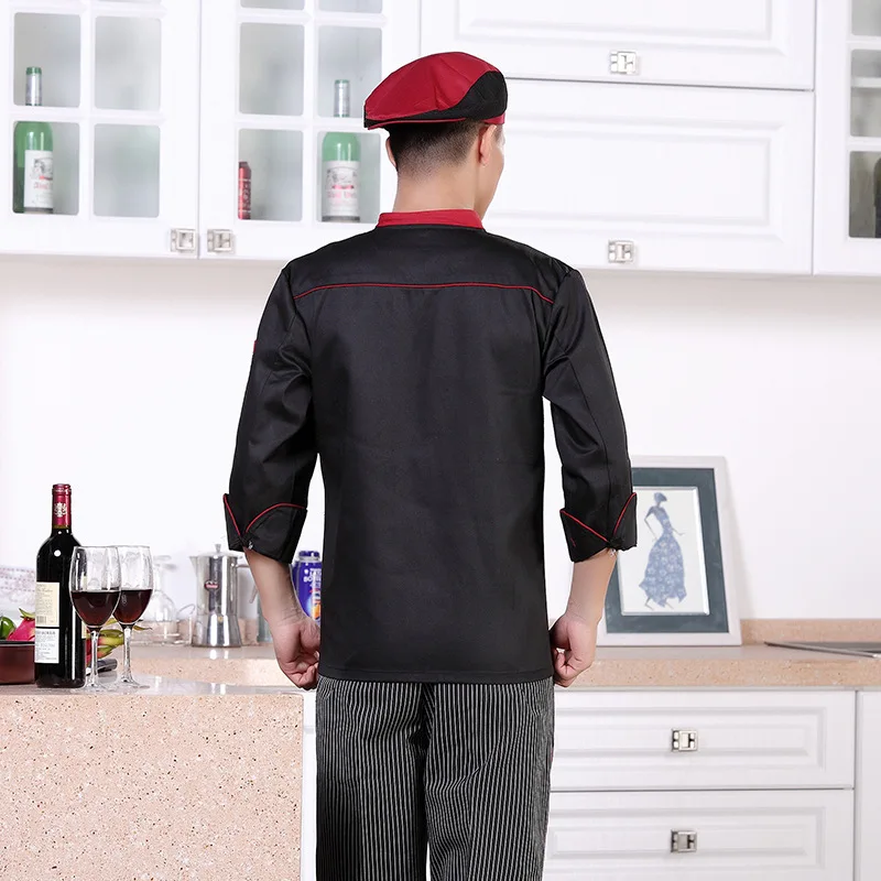 Ropa de trabajo para restaurante chino de Hotel, chaqueta occidental de manga larga para Chef, servicio de cocina para pastel, uniforme de cocina 18