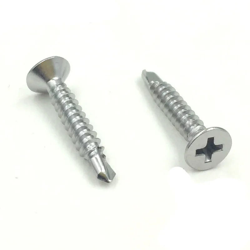 

50PCS ST3.5 ST3.9 ST4.2 ST4.8 ST5.5 ST6.3 410 Stainless Steel Cross Recessed Countersunk Head Self-Drilling Tapping Screws