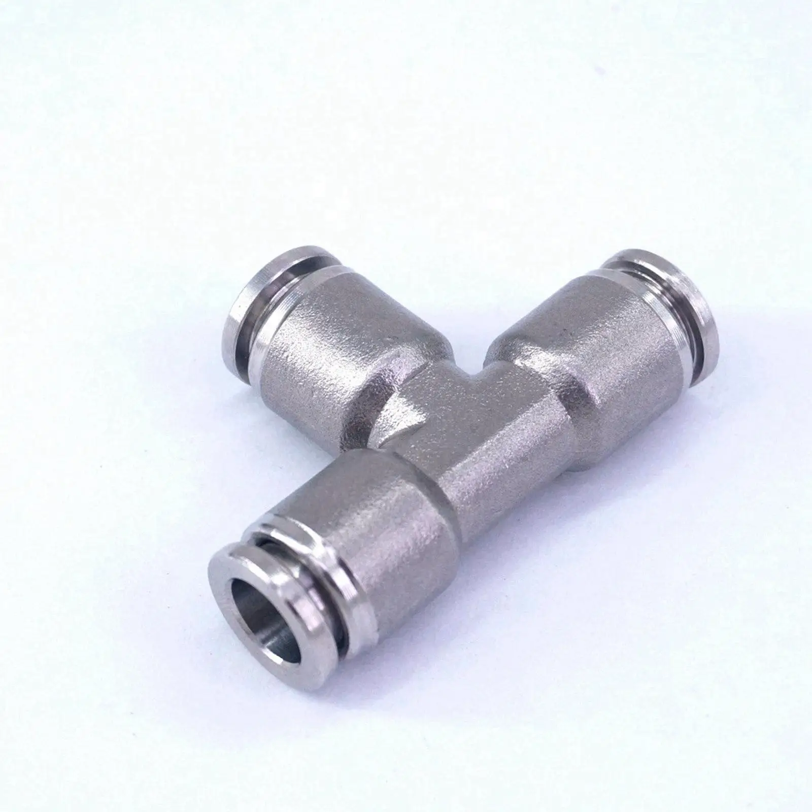 Fit Tube O.D 8mm Pneumatic Tee Branch 304 Stainless Steel Connector Quick Fittings Anticorrosion Antioxidation Antioxidation