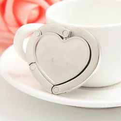 Foldable Heart Shape Handbag Hanger, Holder, Folding Bag, Table Hook, Home Decor Gift, New Brand