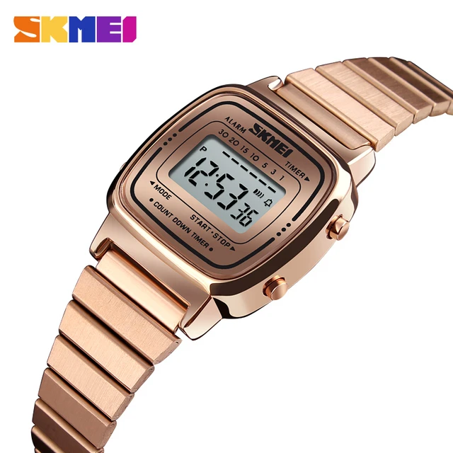 Women Watches Waterproof Business Rose Gold Stainless Steel Ladies Digital LED Calendar Wrist watch Brand Luxury reloj mujer AliExpress