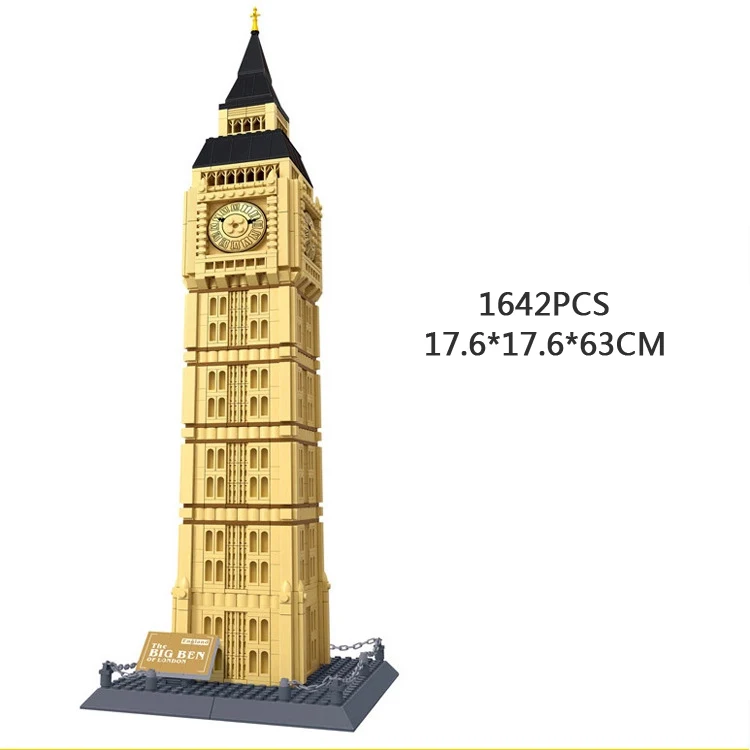 Nanobricks Wereldberoemde Architectuur Micro Bouwsteen Elizabeth Tower Londen Engeland UK Model Big Ben Groot-Brittannië Bakstenen Speelgoed