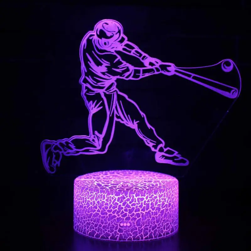 3d Led Ice Hockey Player led Lamp Usb Visual Luminaria Bedside Nightlights For Kids Gifts Baby Sleeping Lighting Sports Decor