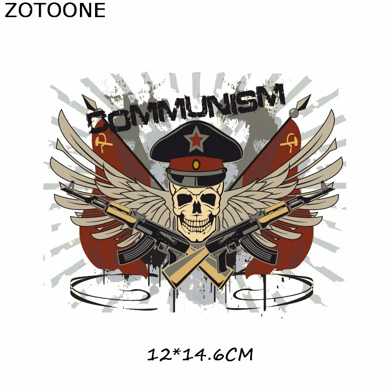 ZOTOONE folia winylowa do przenoszenia za pomocą ciepła łata z czaszką żelazko na transfery na ubrania T-shirt Punk Rock Wings naszywki DIY Thermal