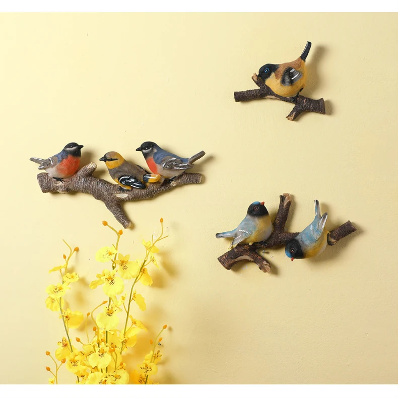 American Wall Birds Hanger Resin Crafts Decoration Home Porch 3D Wall Sticker Wall Hanging Coat Hook Key Rack Door Accessories